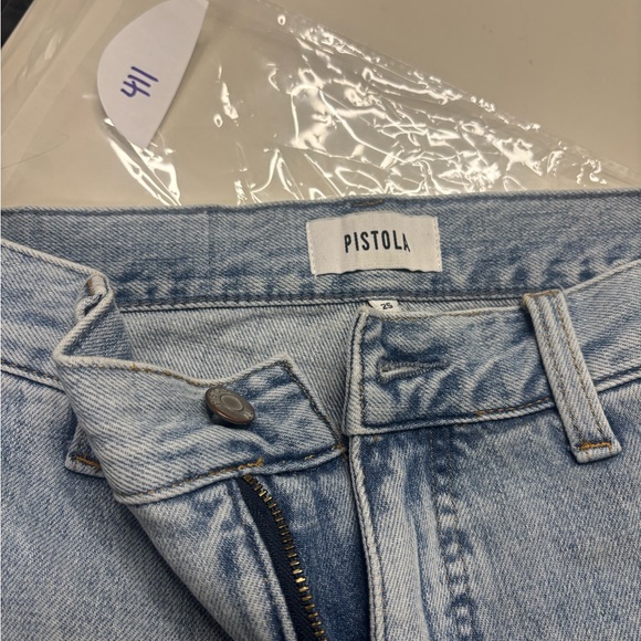 PISTOLA Bobbie Mid Rise Loose Straight Utility Cargo Jeans Light Blue Size 25 - Picture 10 of 11